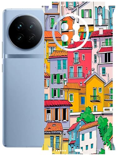 Image of AtOdds - Full Body Back Screen Guard Protector Film - Lamination Wrap Skin Sticker Compatible with VIVO X90 | Scratchproof Matte Finish (Concrete Jungle)