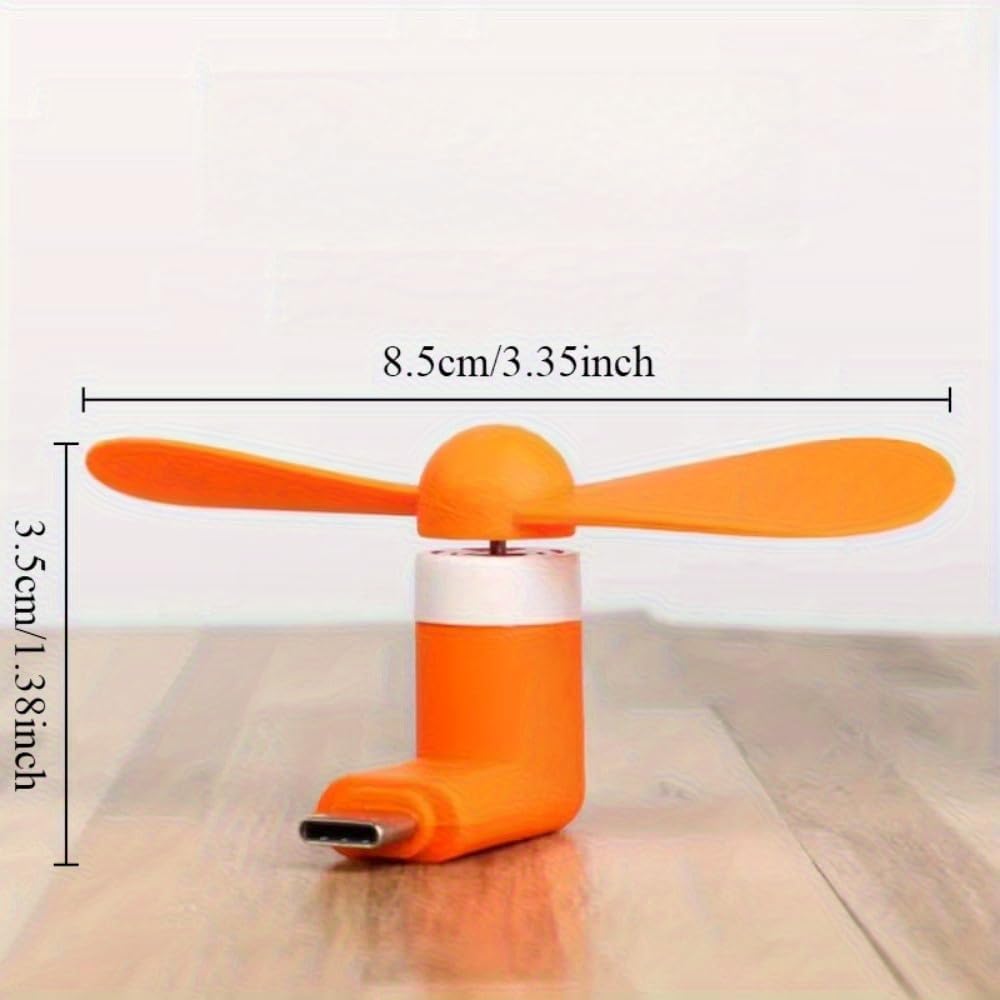 Ventilador de teléfono tipo C, mini ventiladores de mano USB C, enfriador de verano portátil para dispositivos de enchufe tipo C de iPhone, 2 piezas (verde)