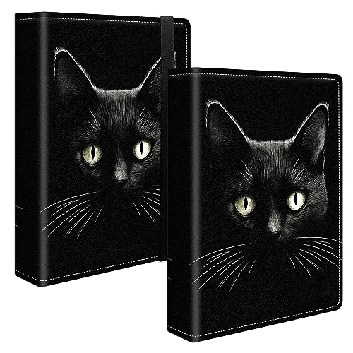 Image of Black Cat Photo Album 4x6 120 Pockets Photos with Strong Elastic Band, Small Mini Albums Sheet Protector Folder for Photos, Album for Family Wedding Baby Women Men Vacation Gift