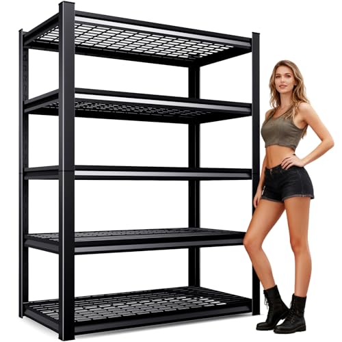 AOAORGG 71" H Garage Shelving 5-Tier Heavy Duty Storage Shelves,