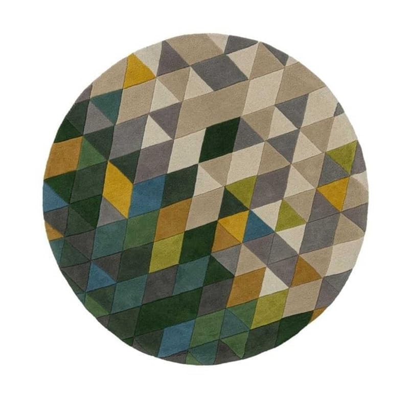Image of Handmade Pure Woollen Carpet Collection for Hall with 1.0 inch inch Thickness 6 X 6 Feet - Round Multi TDR