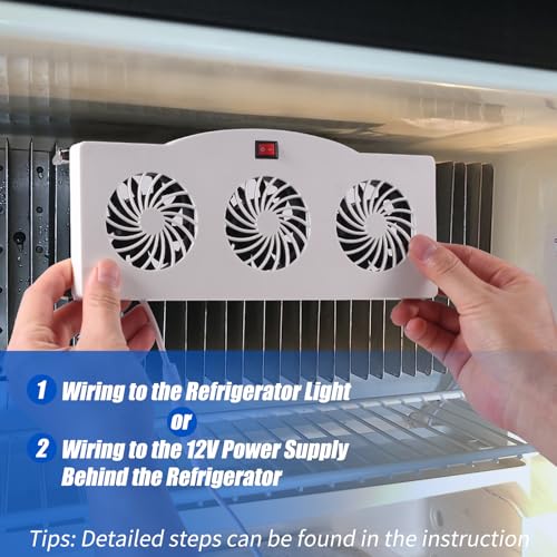 Makevivi 12V RV Refrigerator Fan, RV Fridge Fan for Efficient Air Circulation, Runs Quietly, Prevents Ice Buildup, Maintains Food Freshness by Makevivi - Image 4