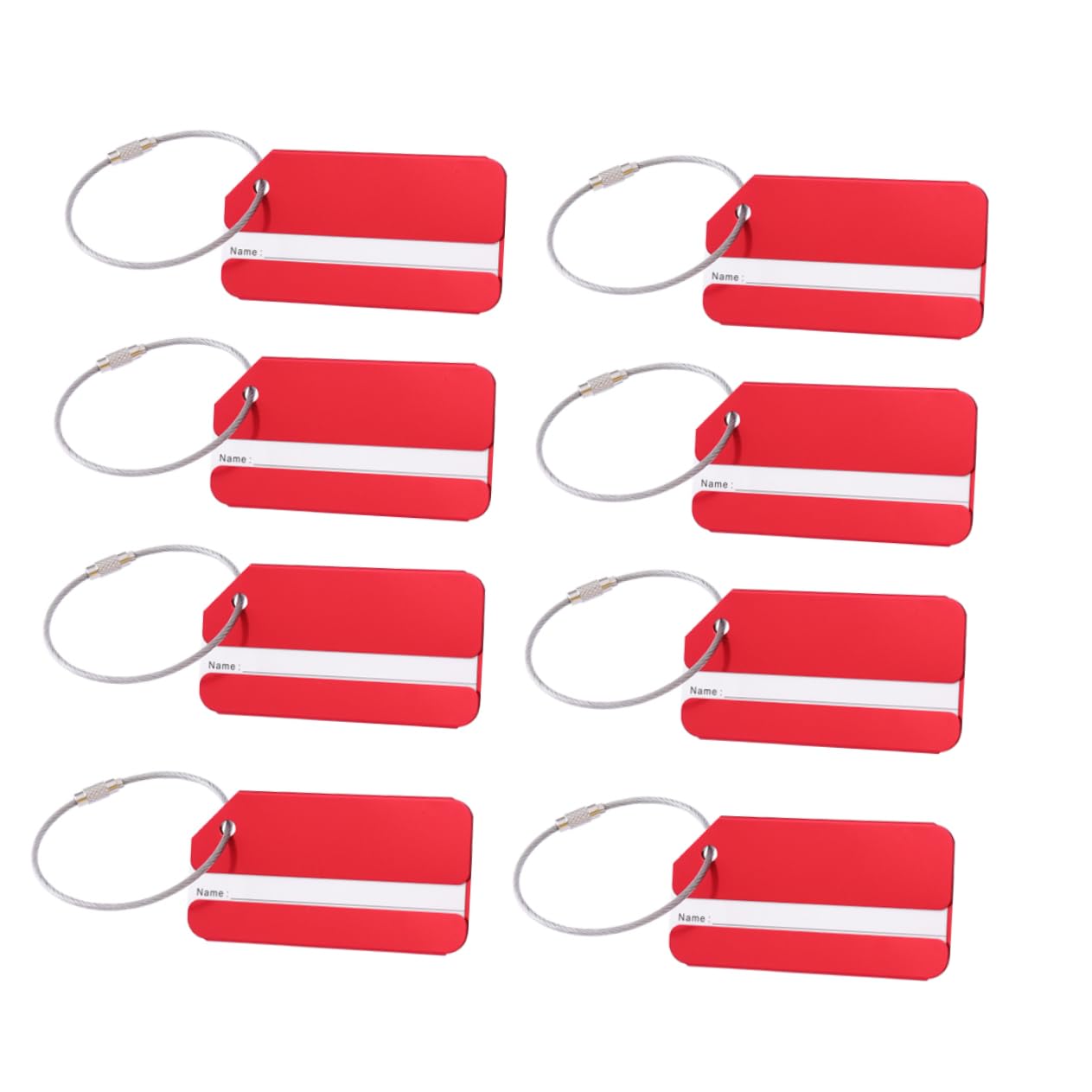 SHERCHPRY 30pezzi Etichette Per Bagaglio Alluminio Multicolore Targhette Per Valigia e Borsa Personalizzabili Con e Indirizzo Per Viaggi e Crociere Rosso