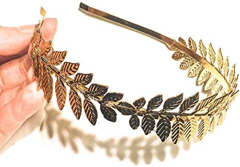 EAWIN Greek Emperor Laurel Wreath Toga Costume Party Accessory Gold Leaf Crown Headband Baroque Julius Caesar Circlet for Kid Child