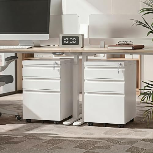 Image of DEVAISE 3 Drawer Mobile File Cabinet, Fully Assembled Except Casters