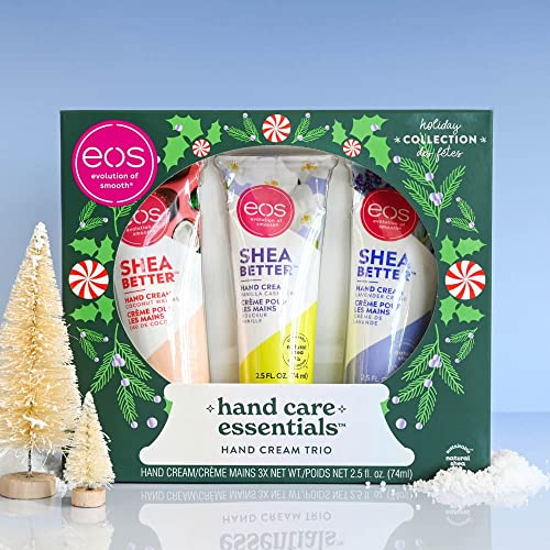 Eos Holiday Collection, Hand Care Essentials, Hand Cream Trio- Coconut, Vanilla Cashmere, And Lavender, 24-Hour Hydration, 2.5 Oz, 3-Pack, Clear #TOP1