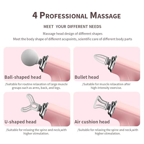 Muscle Massage Gun Pink Mini Massage Gun Deep Tissue Handheld Massage Gun Therapy Gun Fascia Gun Massagegun Massagers Handheld Deep Tissue（Pink） #TOP3