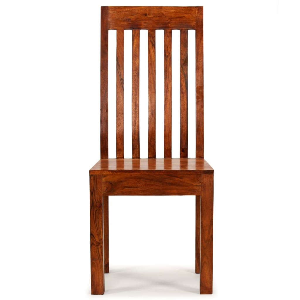 Générique Set di 2 sedie in legno massiccio acacia miele | Design moderno, fatto a mano, facile da pulire, capacità 110 kg per sedile