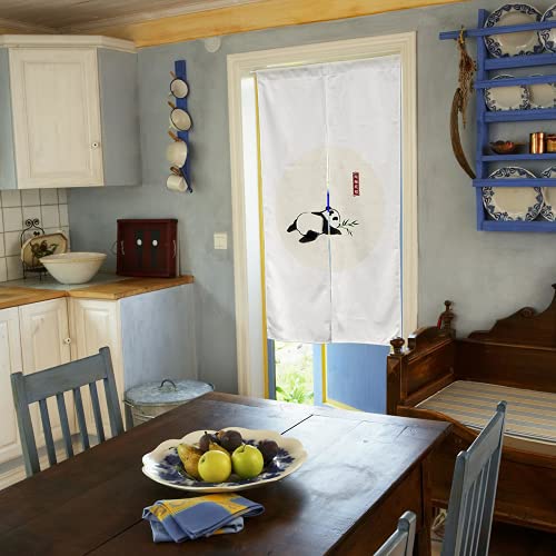 Ofat Home Design Japanese Ink Panda Cute Series Noren Doorway Curtain Polyester Blend 33.5"X 59"Door Curtain For Kitchen Tapestry For Wall Hanging Decoration #TOP1