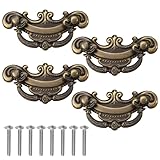 2.5' C-C Vintage Look Bail Drawer Pull Dark Antique Bronze Cabinet Handle Dresser Pulls Kitchen Knob Handles Hardware 2 1/2' 64 mm Centers Dark Antique Bronze for Dressers Closets Cupboards Bedroom