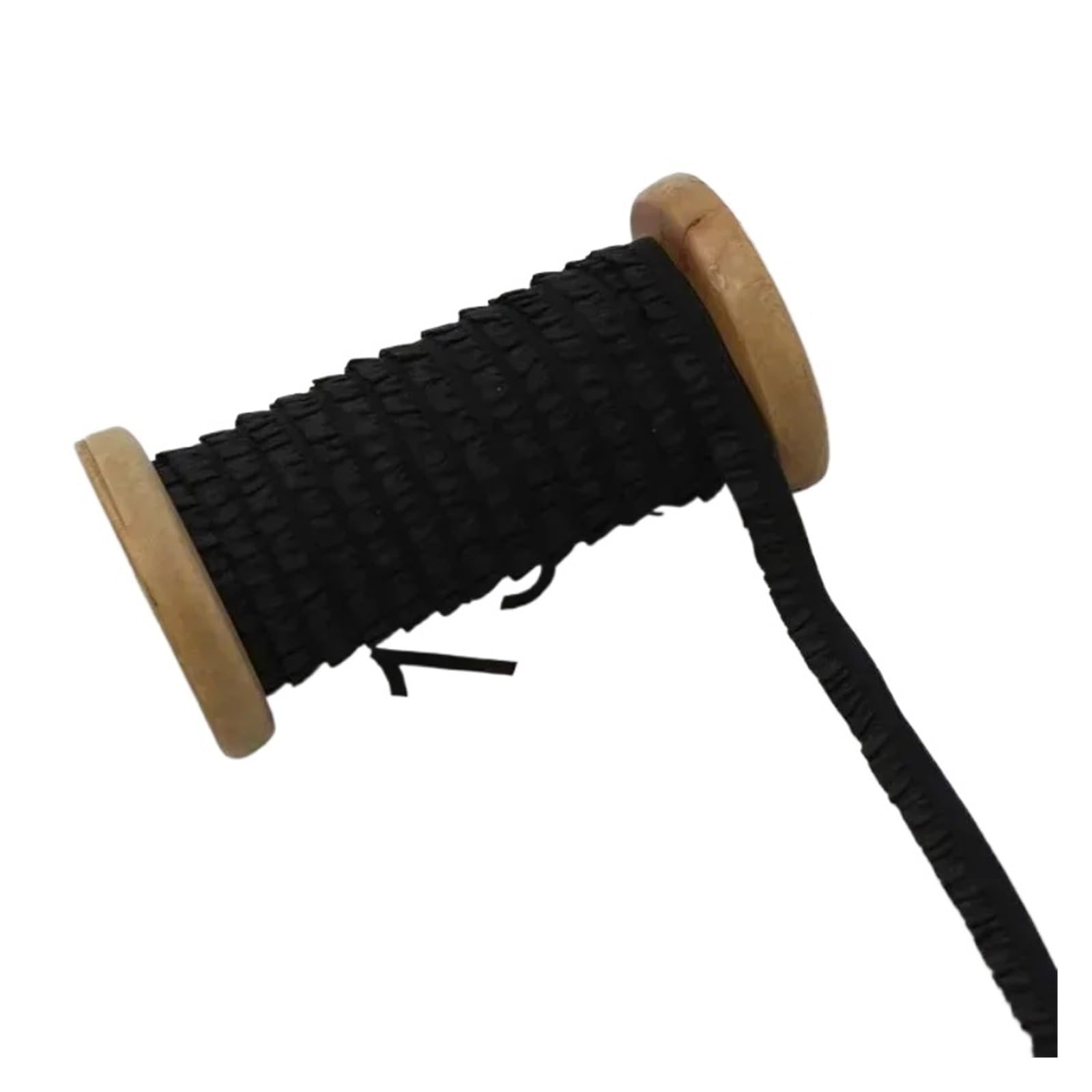 Elastici da 10 mm Fascia Elastica in Pizzo Pieghettato Abito for Indumenti Nastro Elasticizzato Abbigliamento Elastici Corda Accessori for Cucire Fai-da-Te(Black,60Meters)