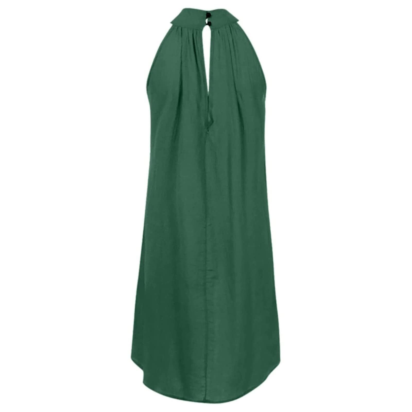 Sukienka Na Ramiączkach Damska Letnia Halterneck Off Shoulder Eleganckie Jednolite Sukienki Bez Rękawów Plażowe Casual Dress Nieregularne Mini Typu Swing