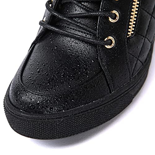 GLOBALWIN Women's Ankle Boots Black Wedge Sneakers For Women 8.5M - image 4