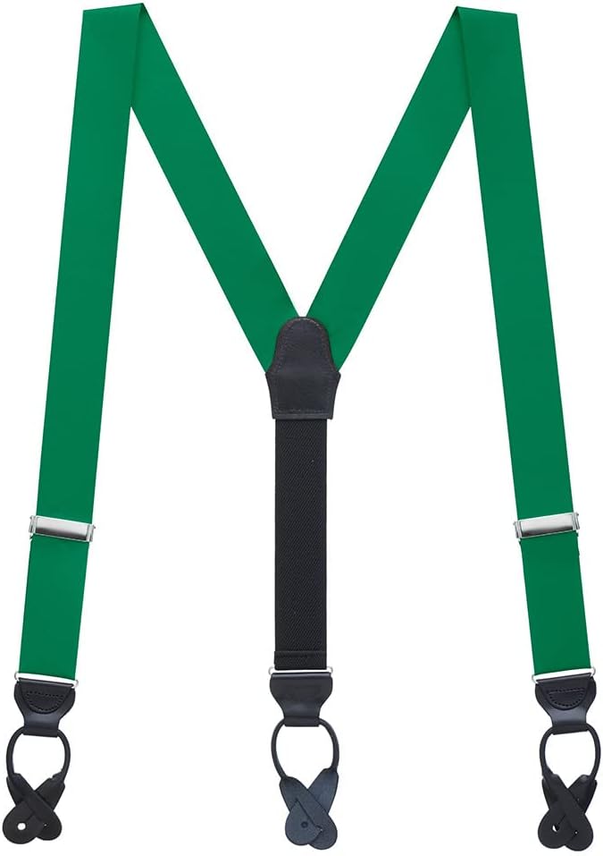 Suspender Store Dressy Grosgrain Suspenders - 1.38-Inch Wide Straps- Y-Back - Button - Array of Beautiful Colors & 2 Sizes