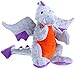 goDog Dragon With Chew Guard Technology Tough Plush Dog Toy, Gray, Small