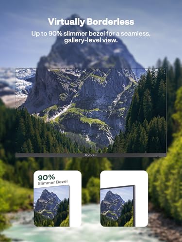 Image of SYLVOX 65-Inch Full Sun Outdoor TV, Ultra-Narrow Bezel, Upgraded IP56 Waterproof, Google TV OS w /AI Wallpaper, Dolby Atmos, 2000 Nits Brightness for Poolside & Commercial Use (Frameless Pro, 2026)