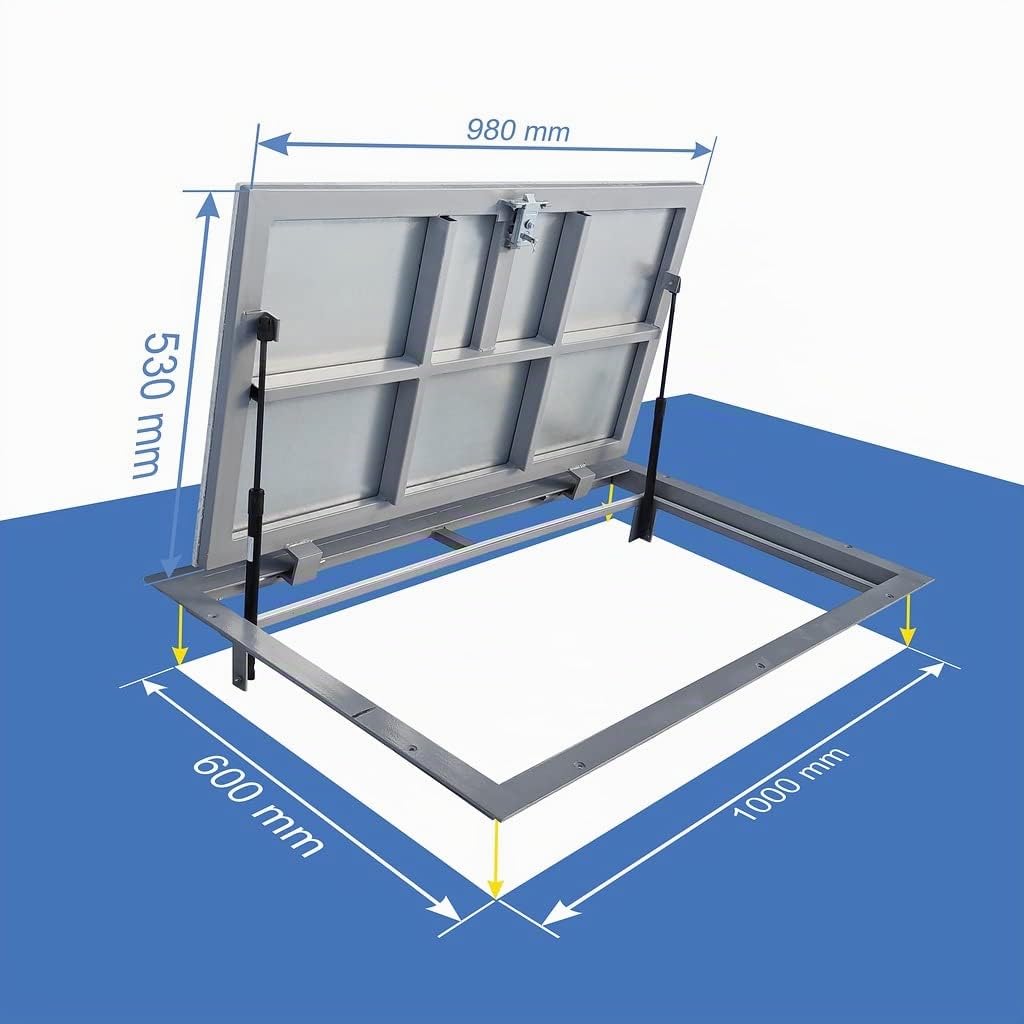 Trampilla de suelo Aluminio 600 mm x 1000 mm(P) Tapa de Registro Tapa de alcantarilla Puerta de Inspección Tapa de Pozo