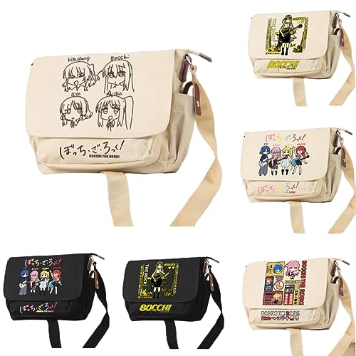 ぼっち・ざ・ろっく ショルダーバッグ 斜めがけバッグ 斜め掛けバッグ リュック 肩掛けバッグ 後藤ひとり 山田リョウ 伊地知虹夏 喜多郁代 人気 アニメ ぼざろ グッズ 軽量 シンプル 多機能 斜め掛け 大容量 軽量 防水 メンズ レディース 通勤 通学 旅行 (1) (F)