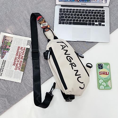 Image of GUSTAVE Crossbody Bag for Men Women with Badges, Waterproof Sling Bag Large Shoulder Bag with Adjustable Strap for Commuting Travel Outdoor Activities Cycling
