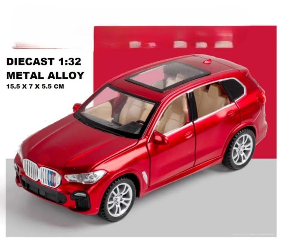 Image of PLUSPOINT Diecast X5 SUV Toy Car Scale Model,Pull Back Vehicles Alloy Simulation Supercar with Lights and Sound Also for Car Dashboard,Kids,Adult