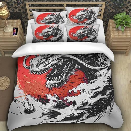 Housse de couette microfibre 140x200cm DragonArt imprimée 3D