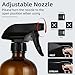 Bastelica Amber Glass Spray Bottles 16 oz - Refillable Empty Spray Bottles for Cleaning, Essential Oils, Plants, Hair Mister - 2 Pack