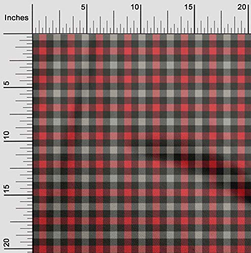 oneOone Cotton Cambric Dusty Gray Fabric Check DIY Clothing Quilting Fabric Print Fabric By Yard 56 Inch Wide