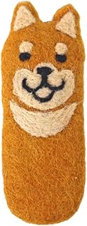 [トモ・コーポレーション] アニマルフェルト・リップクリームホルダー(柴犬)/フェルト/動物雑貨/ネパール/ハンドメイド/キーホルダー/しばいぬ