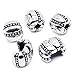 Ten (10) Pack of Antique Silver Finish European Style Clip Lock Stopper Bead Charms