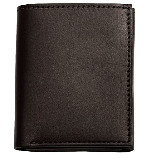 Bullhide Belts Full Grain Bridle Leather Trifold Wallet Black