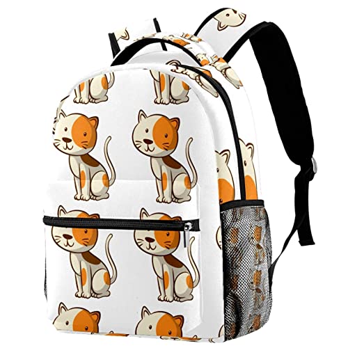 Sac à dos de voyage sans couture avec porte-bouteille étanche chat