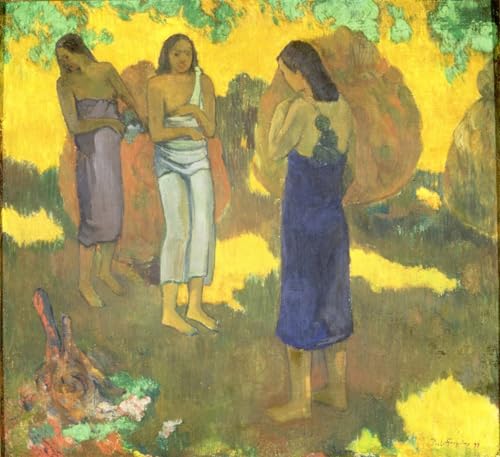Peinture Trois Tahitiennes Gauguin pour sublimer un salon moderne
