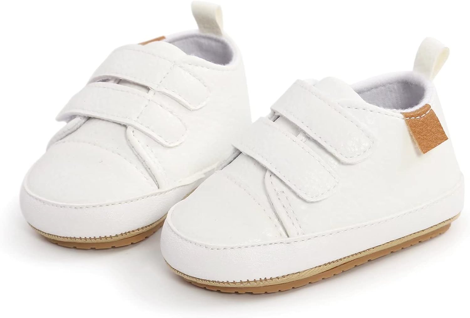  | BABSMULY Baby Boys Girls Shoes Non-Slip Rubber Sole High-Top PU Leather Sneakers Infant First Walking Shoes Toddler Crib Shoes Newborn Loafers Flats Shoes | Sneakers