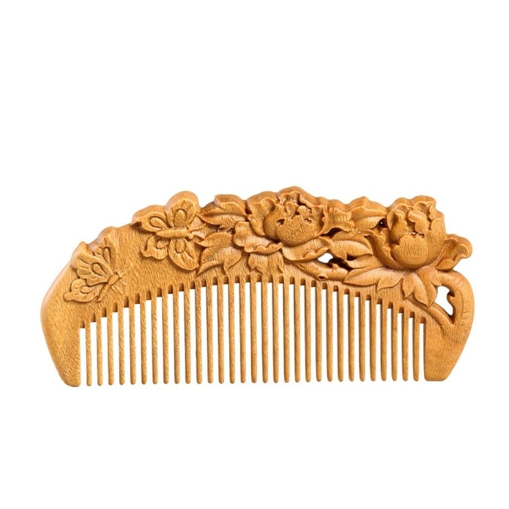 Peine Peine de barba Retro for hombre, peine de pelo corto de madera maciza, peine de estilismo for el hogar, peine de viaje portátil Plancha de pelo