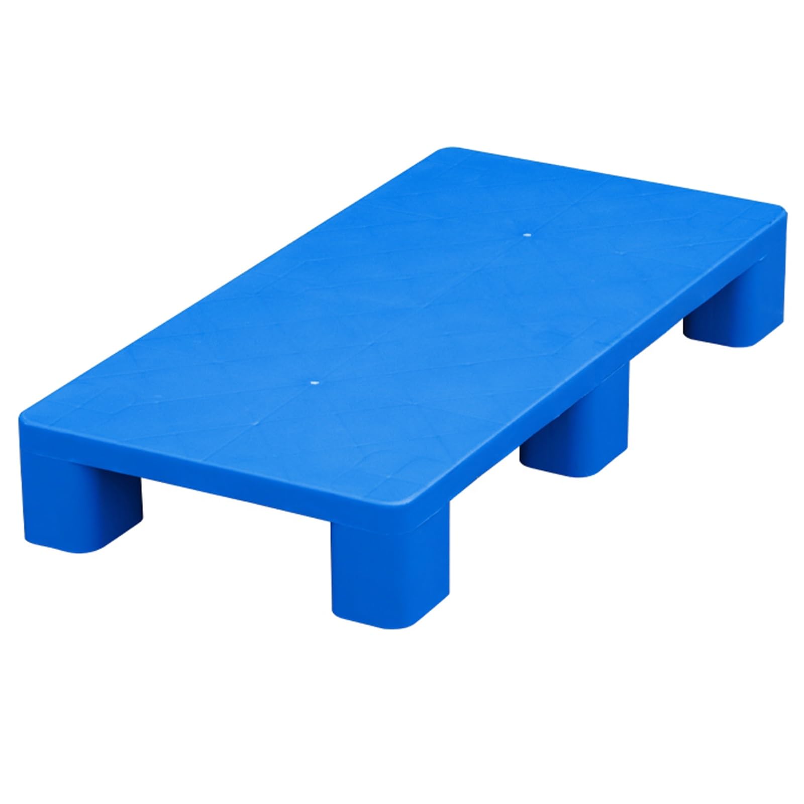 1 pezzo per pallet in plastica HDPE, resistente, impermeabile, stampaggio in un unico pezzo, capacità di carico statico, ideale per cartoni di carico, fusti petroliferi (blu, 80 x 50 x 12 cm/31 x 20 x