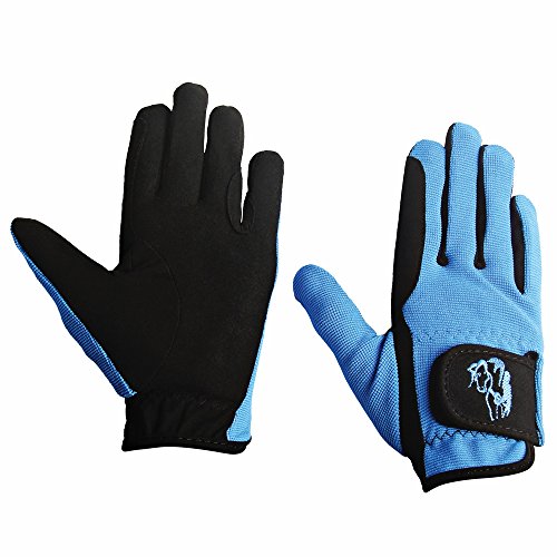 TuffRider Children's Performance Gloves (Sky Blue, XL)