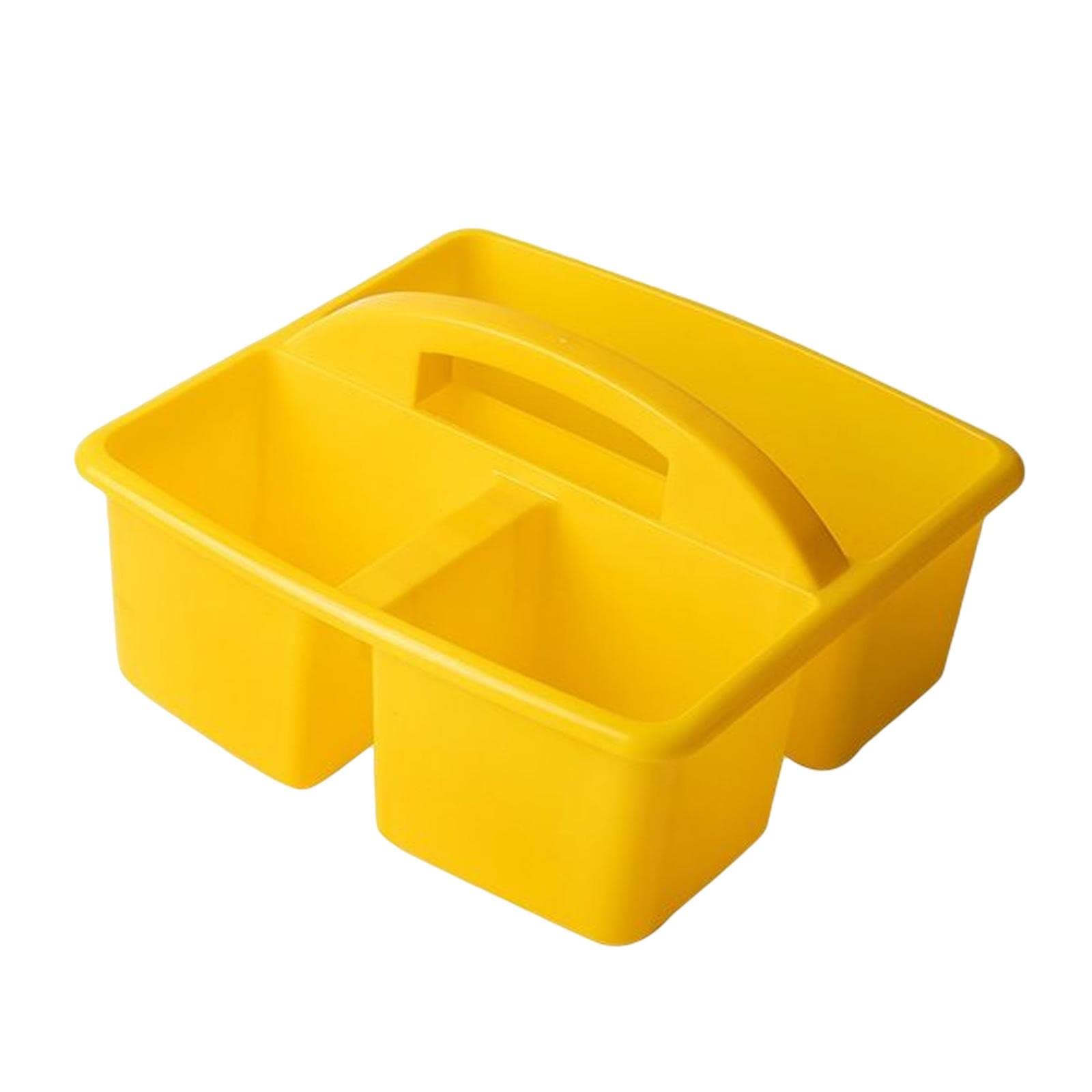 Geardeangloow Yellow Desktop Compartment Caddy Holder Stackable Case For Crafts Sewing Dorm
