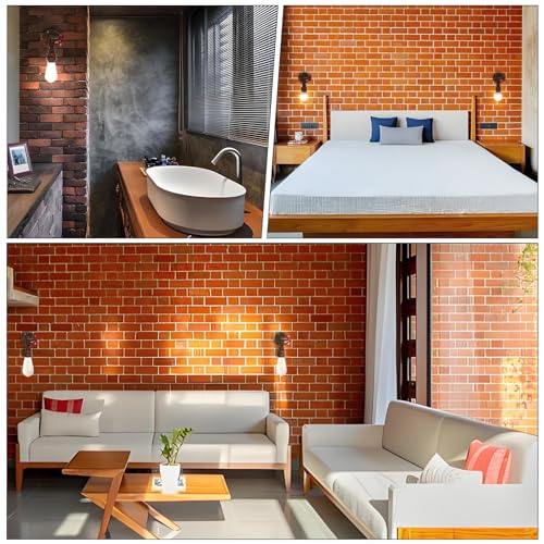 Image of Kawell Vintage Wall Light Fixtures Industrial Retro Wall Sconce Light Creative Water Pipe Wall Lamp Iron Art Single E26 60W Max for Bedroom Kitchen Restaurant Loft Cafe Bar Hallway, Red