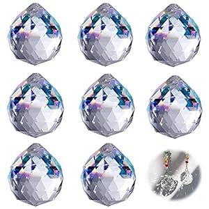 8 Stuks Kristallen Bol Prisma Zonnevanger Heldere Kristallen Hangende Bal Kristallen Prisma Glazen Hanger Kristallen Bol…