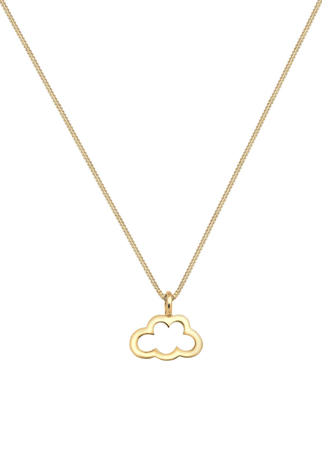 Elli Collana da donna in argento 925, con motivo nuvoloso, placcata oro, lunghezza 45 cm