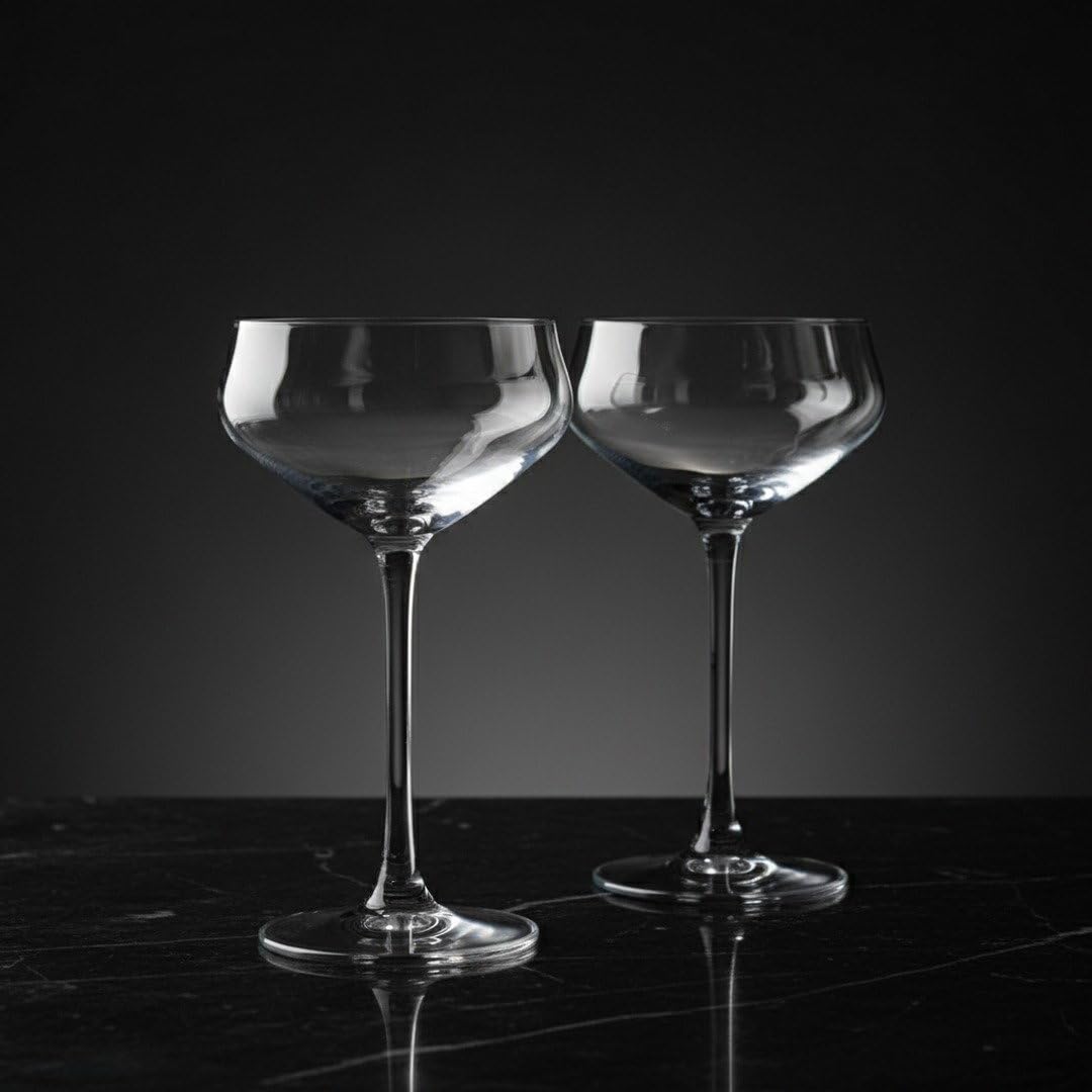 HISTORY COMPANY Crystal Cocktail Coupes - Old Hollywood Style -4