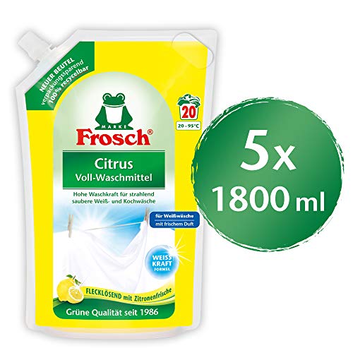 Preisvergleich Produktbild Frosch Citrus Waschmittel, 5er Pack (5 x 18 Waschladungen)