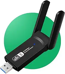Adaptador Placa Wifi Usb De Rede Dual Band 2.4 e 5ghz 1300mbps | Gigabit 2 Antena Pc Wireless