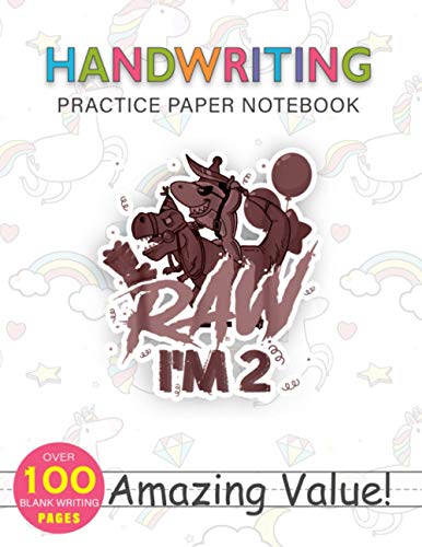 Notebook Handwriting Practice Paper for Kids Shark Riding Dinosaur Raw I m 2nd Gift Birthday Kid: Daily Journal, 8.5x11 inch, Journal, Weekly, Gym, 114 Pages,...