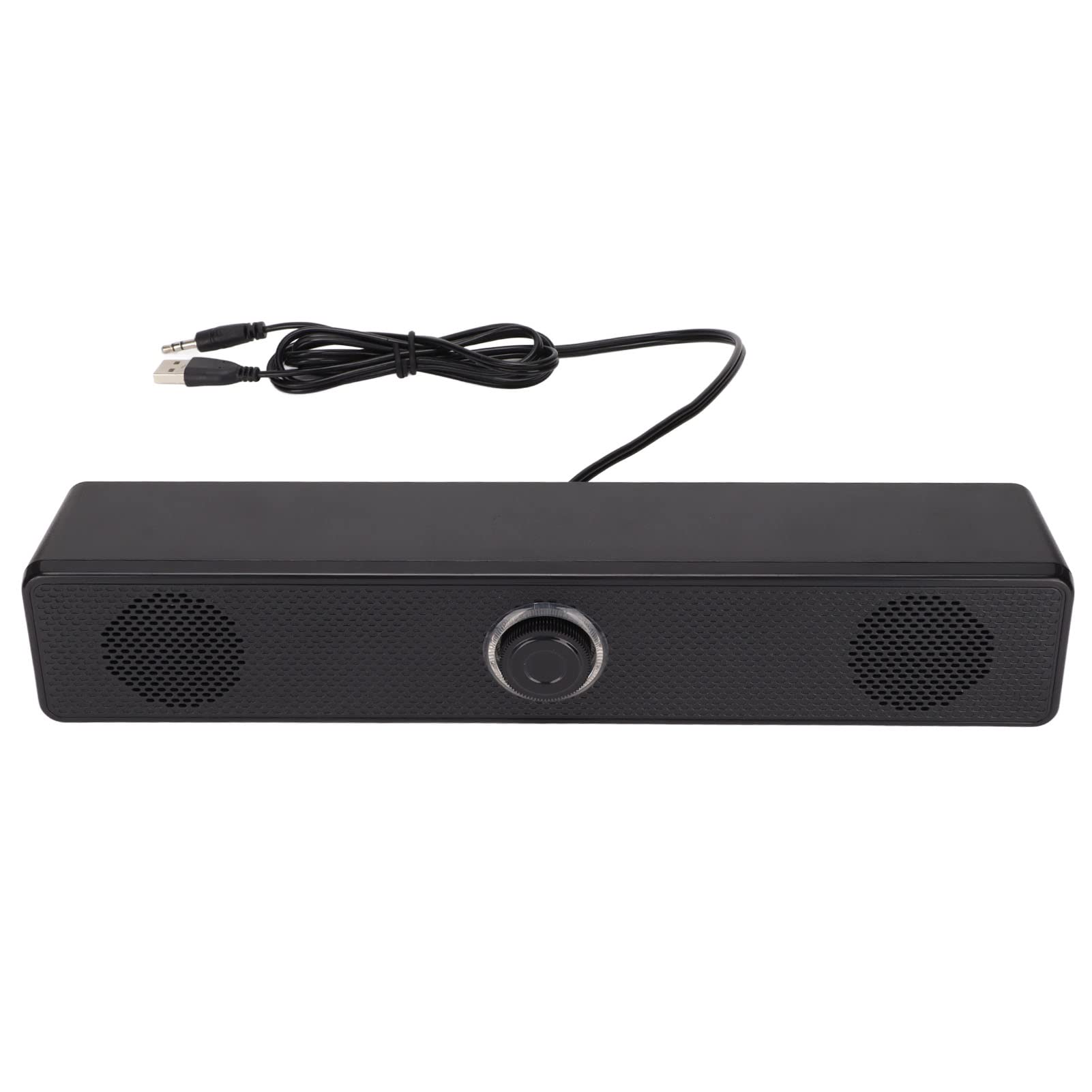 GOWENIC Altoparlante per Computer Cablato 350T, Altoparlante da Tavolo USB Soundbar Mini Altoparlante Soundbar con Ingresso da 3,5 Mm e Controllo del Volume per PC Tablet Desktop Cellulare Laptop