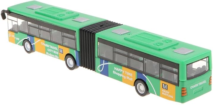 Diecast Alloy Pull Back Electric Bus Electric Bus Toy Pull Back Bus Alloy Construction Suitable for Birthday Gift Home Display, Green, 18