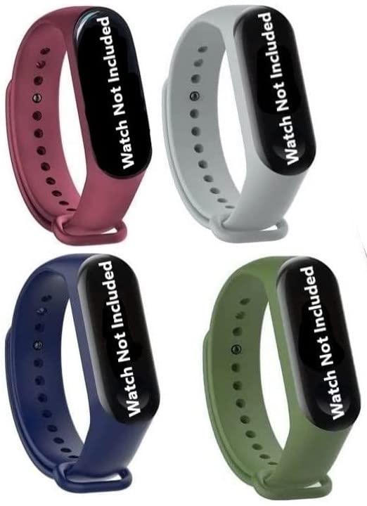 Barbet Soft Silicone Replacement Smart Band Colorful Strap Combo Pack Of 4 Compatible With Xiaomi Mi Band 3 / Mi Band 4