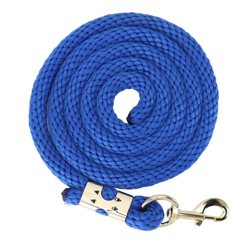 Horse Lunge Line, 2m Anti Break Horse Training Rope with Stainless Steel Hook for Walking Handling (RoyalBlue)