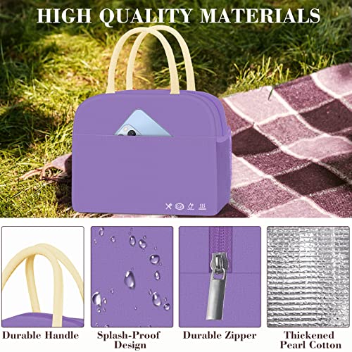 Kubya Lunch Bag Lunch Box For Women Men Reusable Insulated Lunch Box For Adult Lunch Tote Bag Lunch Container For Office Work Picnic Beach Or Travel（Purple） #TOP2