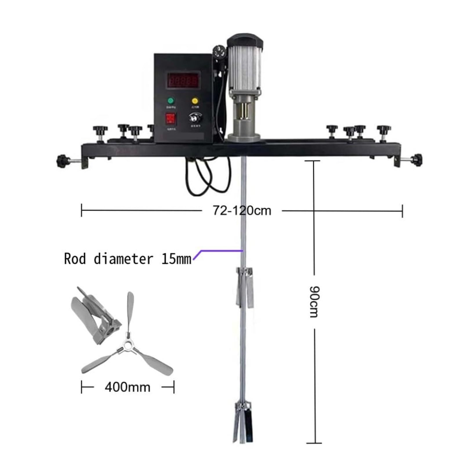 Mezclador de tanque eléctrico IBC Agitador industrial 1000L IBC, 220V, protección contra sobrecalentamiento 1-5000mPa Viscosidad para líquido químico para tanque IBC de 1000L / barril 200L (tanque IBC